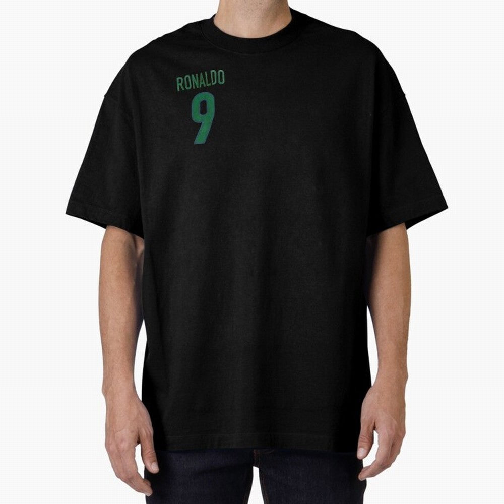 Ronaldo 9 Brazil Back of the shirt Oversized T-Shirt Remember Iconic Moments from FIFA World Cup 2026 USA Canada Mexico for Fans of Haaland and Mbappe and Argentina, France and Brazil, Bringing Tournament Hype, Historic Matchups, Family Viewing