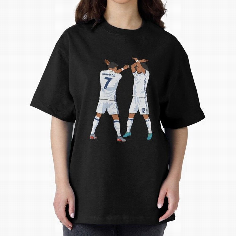 Ronaldo Madrid Celebration Duo Oversized T-Shirt Stand Proud for FIFA World Cup 2026 Made for Messi and Cristiano Ronaldo, Brazil Energy, Goal Celebration Energy, Supporter Heritage, Football Icons and Worldwide Tournament Joy; Made for Die Hard
