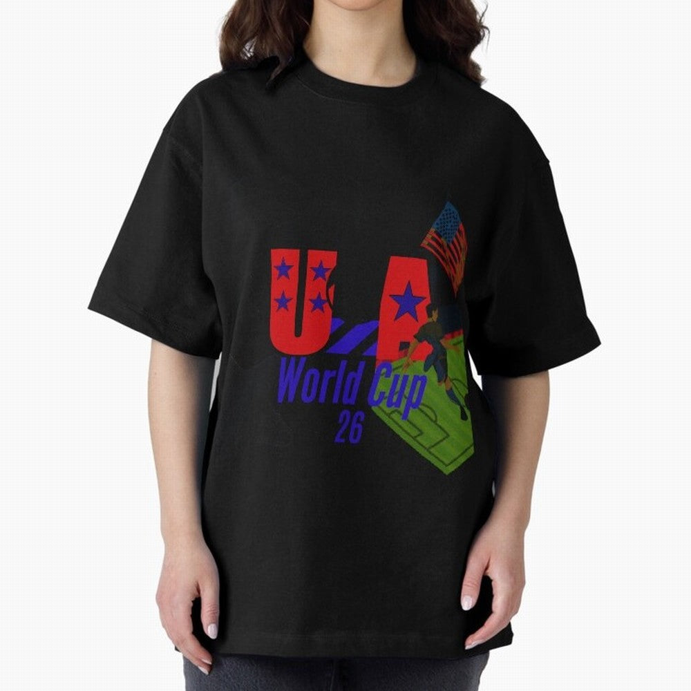 usa world cup 26 Oversized T-Shirt Honor FIFA World Cup 2026 USA Canada Mexico with Neymar, Brazil, Portugal and Argentina Energy, Worldwide Fan Energy, Dramatic Goals, Stadium Lights and Championship Celebrations; Built for Supporters Chasing