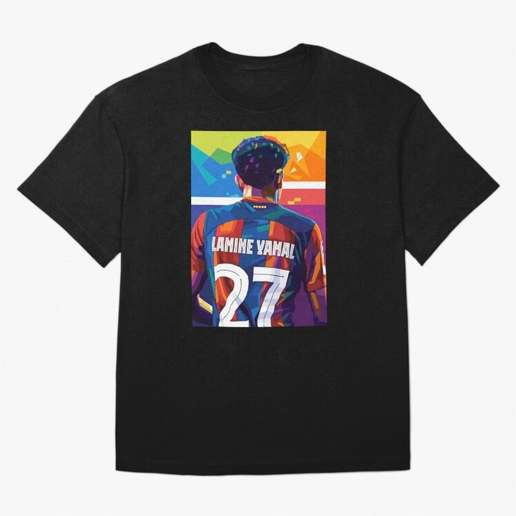 Lamine Yamal Wpap Pop Art Oversized T-Shirt Feel the Trophy Chase of Global Football Passion for FIFA World Cup 2026 Group Stage, Inspired by CR7, England and Germany, Vintage Soccer Flavor, Modern Football Stars, National Flags and Final Night