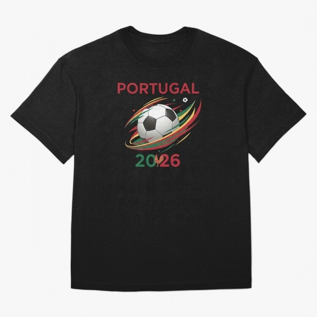 Camiseta Portugal 2026 - Bola de Futebol e Design Galo de Barcelos. Oversized T-Shirt Wear the Spirit of Global Football Passion for FIFA World Cup 2026 Group Stage, Made for Messi, Germany, Tournament Hype, Historic Matchups, Family Viewing