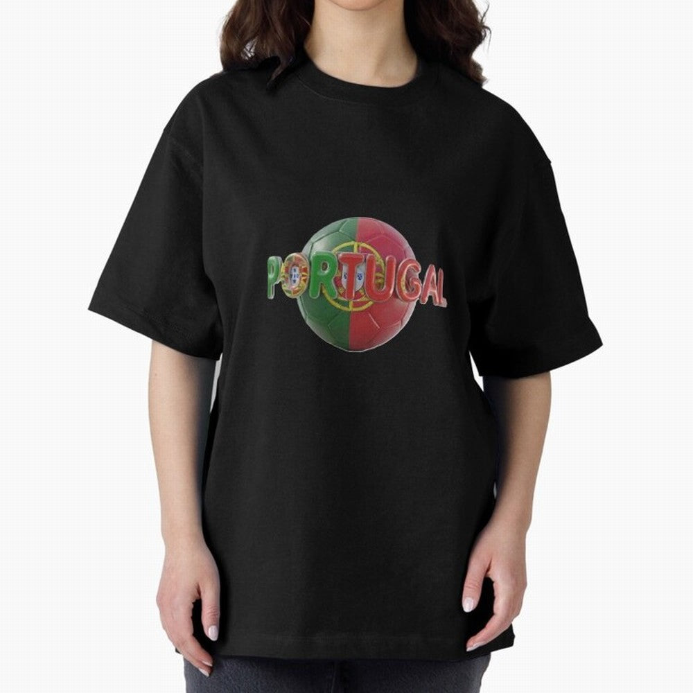 Portugal Soccer World Cup Oversized T-Shirt Celebrate Fan Favorites in Match Day Hype around FIFA World Cup 2026, Messi, CR7 and Mbappe, Portugal, Spain and Germany, Worldwide Fan Energy, Dramatic Goals, Stadium Lights and Championship
