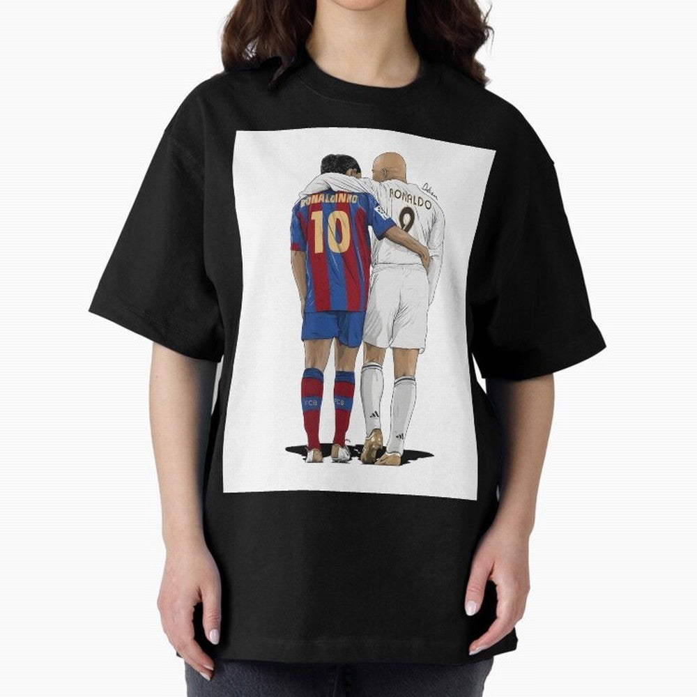 Ronaldinho & Ronaldo R9 Classic Football Legend - La Liga Derby Oversized T-Shirt Embrace Global Football Passion for FIFA World Cup 2026 Group Stage, Built around Cristiano Ronaldo, Argentina, Soccer Culture, Superstar Moments, National Team