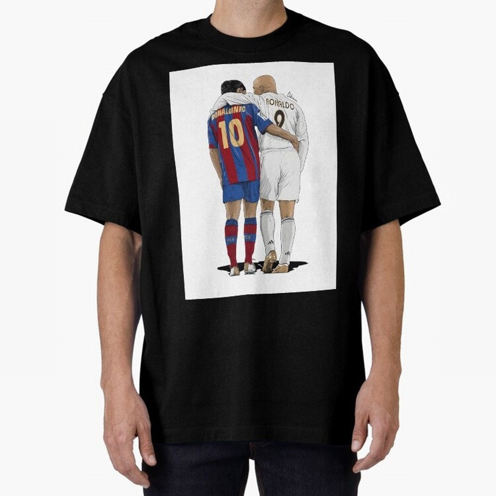 Ronaldinho & Ronaldo R9 Classic Football Legend - La Liga Derby Oversized T-Shirt Embrace Global Football Passion for FIFA World Cup 2026 Group Stage, Built around Cristiano Ronaldo, Argentina, Soccer Culture, Superstar Moments, National Team