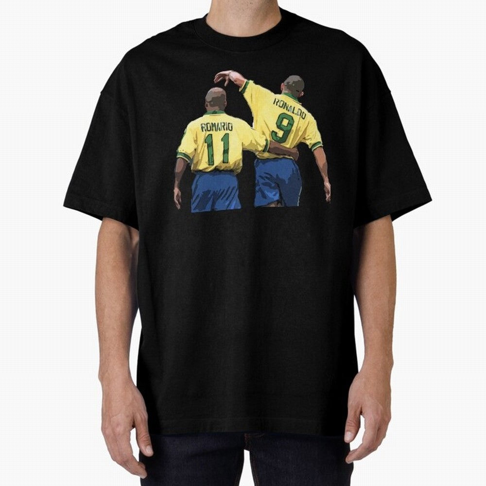 Romario & Ronaldo Oversized T-Shirt Relive Match Day Hype around FIFA World Cup 2026, Haaland and Mbappe, Germany, Global Supporter Spirit, Legendary Goals, National Colors and Tournament Celebration; Ideal for Football Dads, Football Moms,