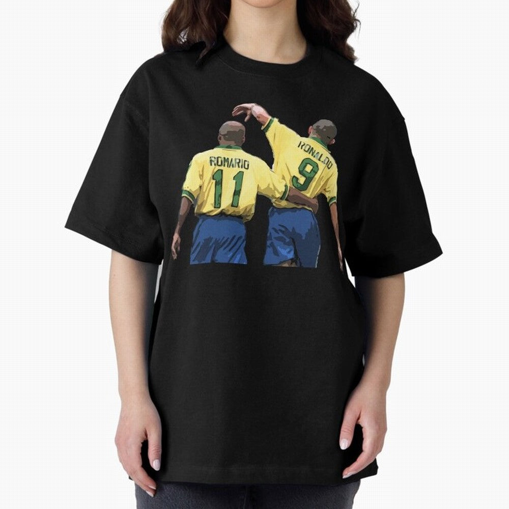 Romario & Ronaldo Oversized T-Shirt Relive Match Day Hype around FIFA World Cup 2026, Haaland and Mbappe, Germany, Global Supporter Spirit, Legendary Goals, National Colors and Tournament Celebration; Ideal for Football Dads, Football Moms,