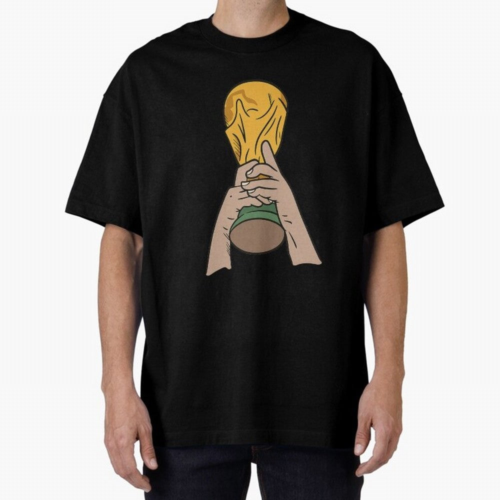 Trophy Oversized T-Shirt Show Your Stadium Side during Match Day Hype around FIFA World Cup 2026 USA Canada Mexico, Mbappe, Germany, Goal Celebration Energy, Supporter Heritage, Football Icons and Worldwide Tournament Joy; Great for Supporters Who