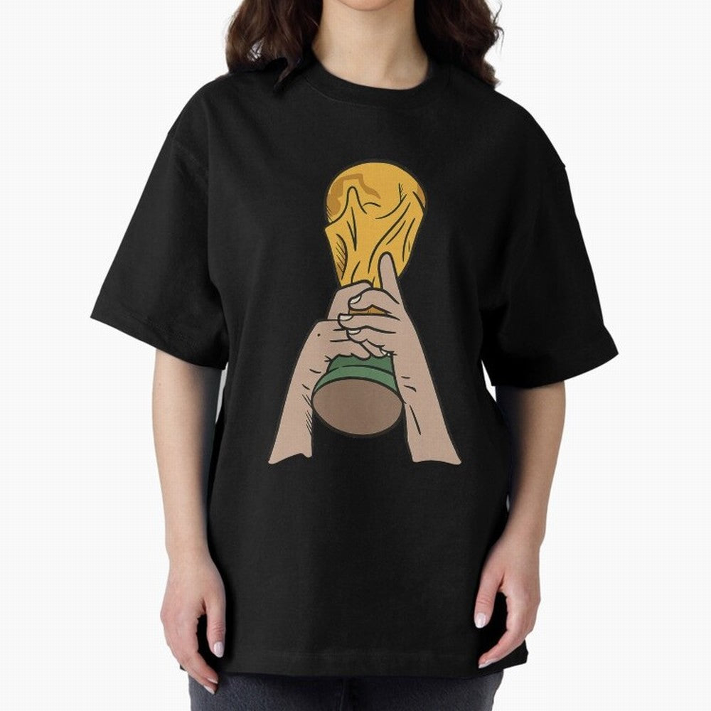Trophy Oversized T-Shirt Show Your Stadium Side during Match Day Hype around FIFA World Cup 2026 USA Canada Mexico, Mbappe, Germany, Goal Celebration Energy, Supporter Heritage, Football Icons and Worldwide Tournament Joy; Great for Supporters Who