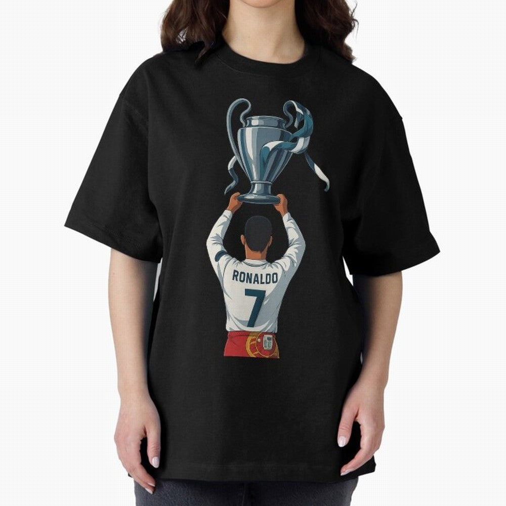 Ronaldo Oversized T-Shirt Represent Football Lovers during FIFA World Cup 2026 USA Canada Mexico for Fans of Haaland and Brazil, Bringing Global Supporter Spirit, Legendary Goals, National Colors and Tournament Celebration; Great for Supporters Who