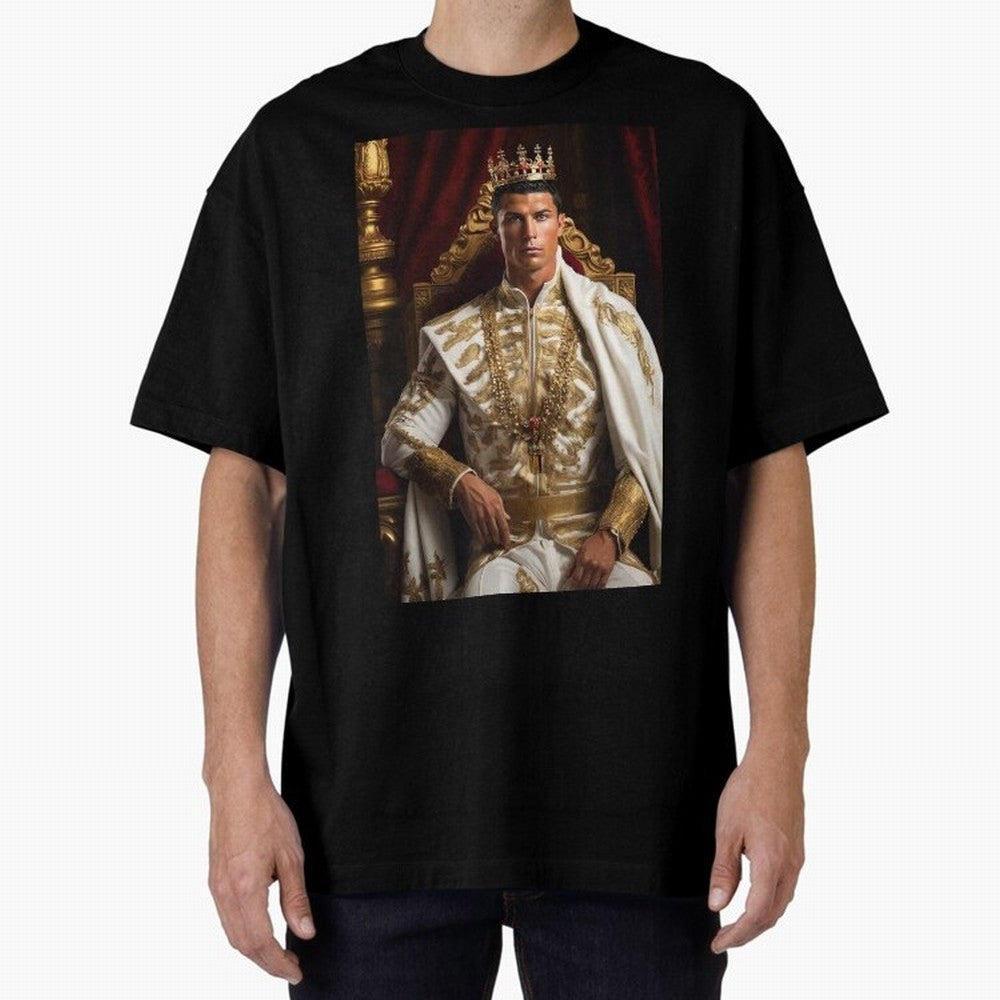 Ronaldo king Oversized T-Shirt Showcase FIFA World Cup 2026 for Fans of Haaland and Portugal, Spain and Germany, Bringing Match Day Excitement, Supporter Culture, Golden Goals and Global Football Passion; Perfect for Fans, Collectors, Family