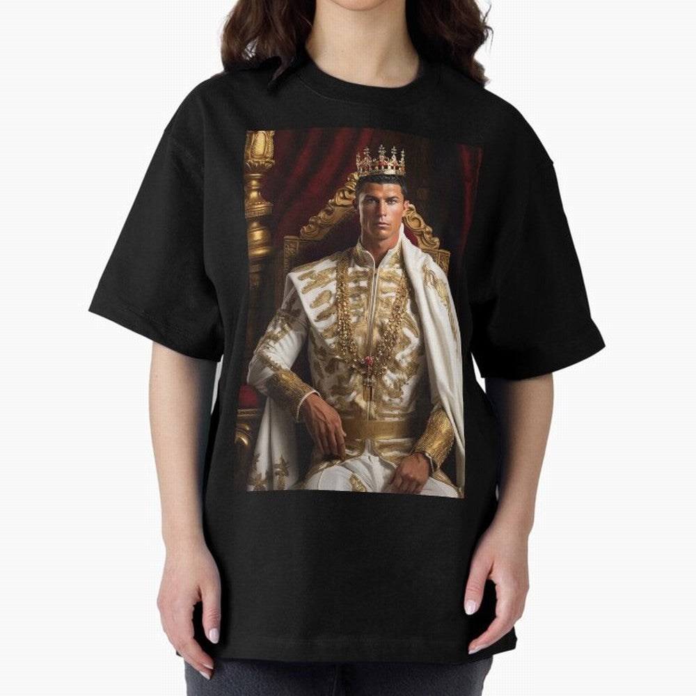 Ronaldo king Oversized T-Shirt Showcase FIFA World Cup 2026 for Fans of Haaland and Portugal, Spain and Germany, Bringing Match Day Excitement, Supporter Culture, Golden Goals and Global Football Passion; Perfect for Fans, Collectors, Family
