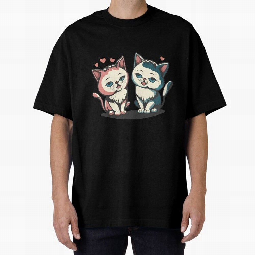 Two Funny Cats with Ronaldo Vibes ¨C Cute Football & Animal Art Oversized T-Shirt Show Love for Legendary Goals in FIFA World Cup 2026 USA Canada Mexico Spirit, with Argentina, Messi, Stadium Chants, National Pride, Trophy Dreams and Unforgettable