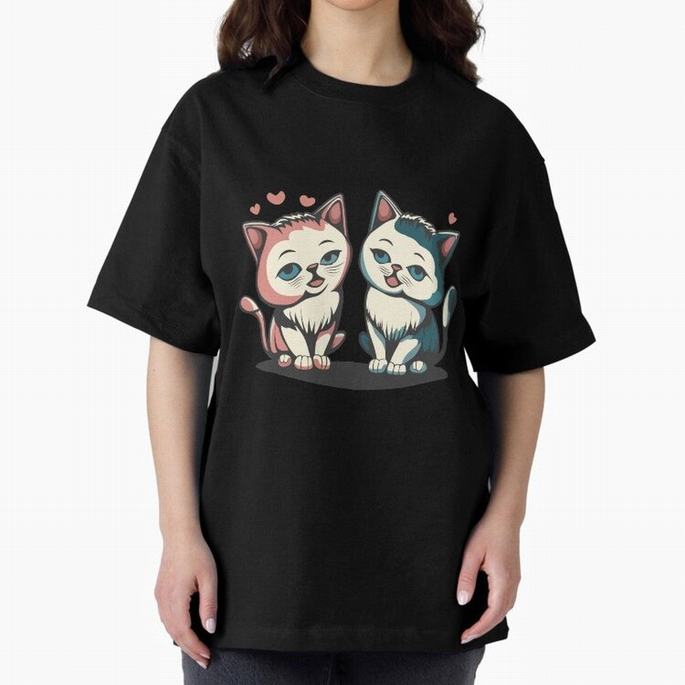 Two Funny Cats with Ronaldo Vibes ¨C Cute Football & Animal Art Oversized T-Shirt Show Love for Legendary Goals in FIFA World Cup 2026 USA Canada Mexico Spirit, with Argentina, Messi, Stadium Chants, National Pride, Trophy Dreams and Unforgettable