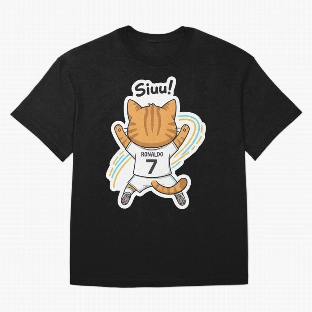 Kitten - Funny Siuuu Celebration Cat Meme | Ronaldo Oversized T-Shirt Join FIFA World Cup 2026 Group Stage Spirit, Filled with Spain, Mbappe, Match Day Excitement, Supporter Culture, Golden Goals and Global Football Passion; Ideal for Football