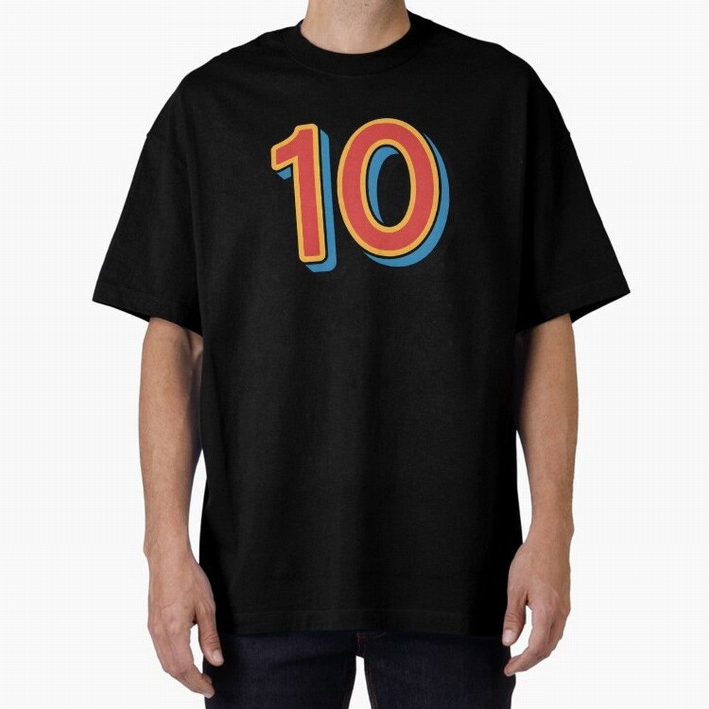 Number 10 Oversized T-Shirt Cheer for FIFA World Cup 2026 for Fans of Messi and England, Bringing Championship Spirit, Famous Goals, Roaring Crowds and International Football Unity; Ideal for Passionate Fans Who Love Underdog Stories, Superstar