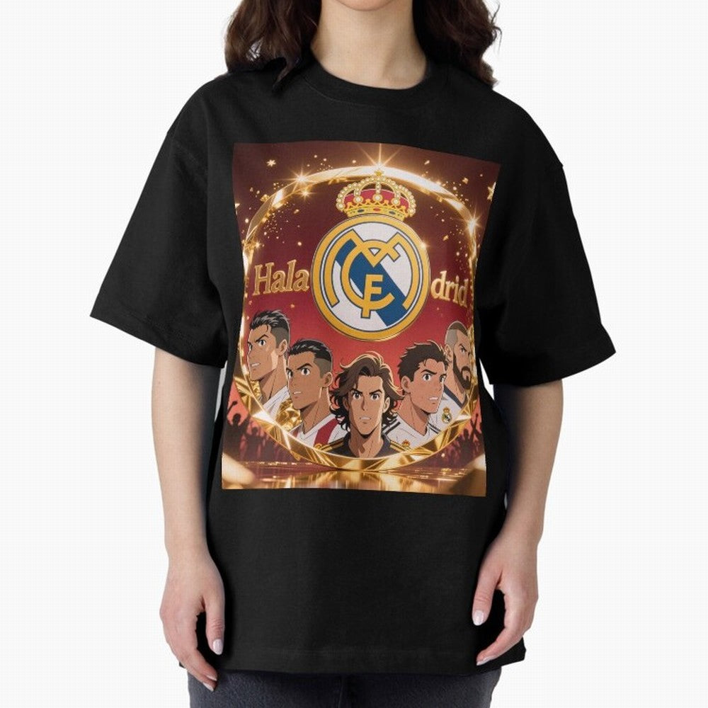 Estrellas del Real Madrid Oversized T-Shirt Celebrate Football Dreams Across Match Day Hype around FIFA World Cup 2026 Group Stage, Neymar, Portugal, Fan Favorite Moments, National Team Passion, Big Match Drama and Soccer History; Made for