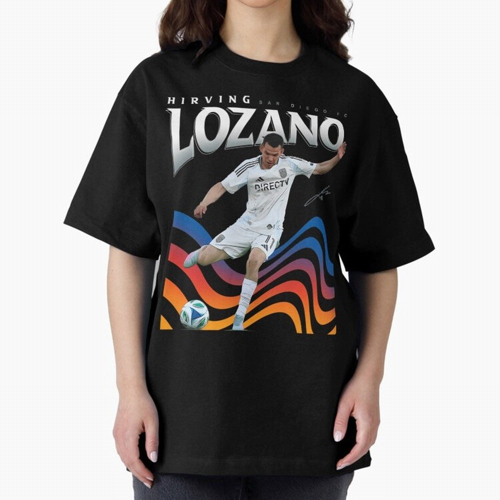 Hirving Lozano San Diego FC Oversized T-Shirt Carry National Pride through Match Day Hype around FIFA World Cup 2026 Group Stage, CR7, France and Portugal, Stadium Memories, Football Loyalty, International Chants and Championship Tradition; Great