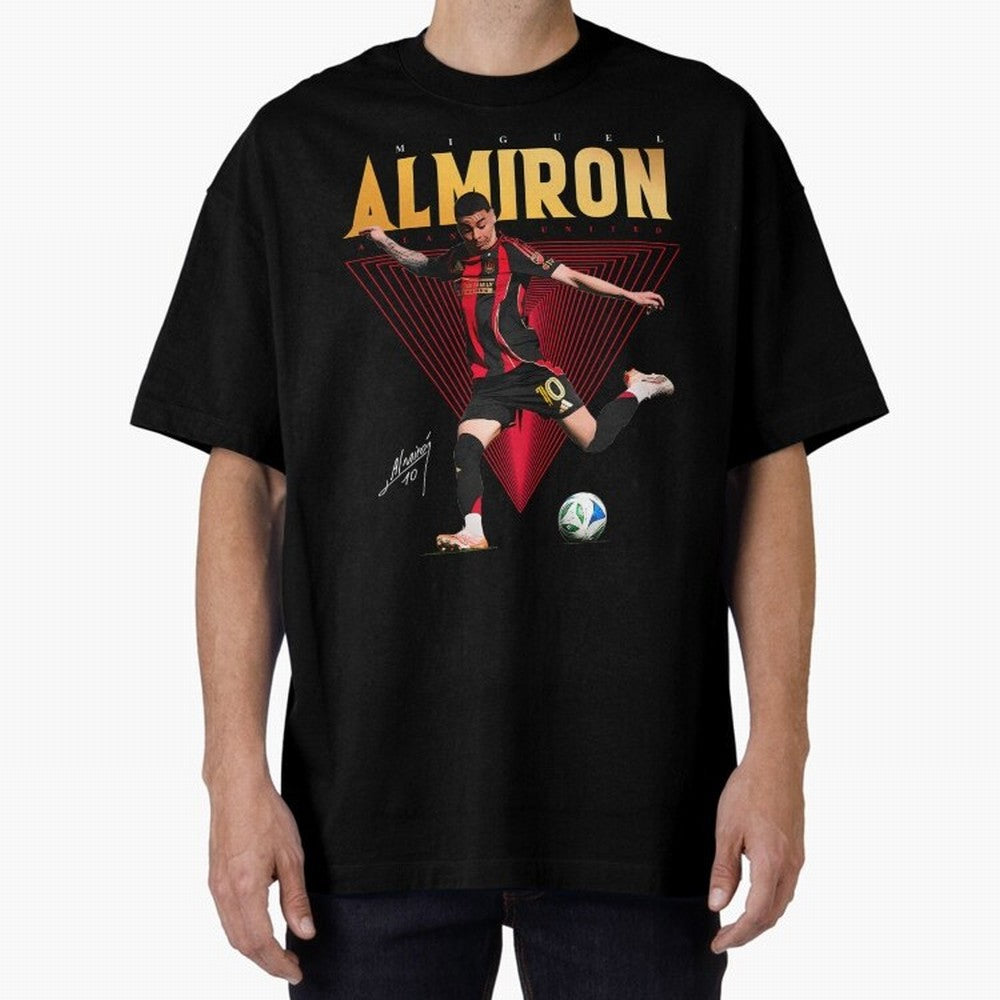 Miguel Almiron Atlanta United FC Oversized T-Shirt Embrace FIFA World Cup 2026 Group Stage Spirit, Driven by France, Haaland and Mbappe, Soccer Culture, Superstar Moments, National Team Dreams and Competitive Fire; Great for Watch Parties, Sports