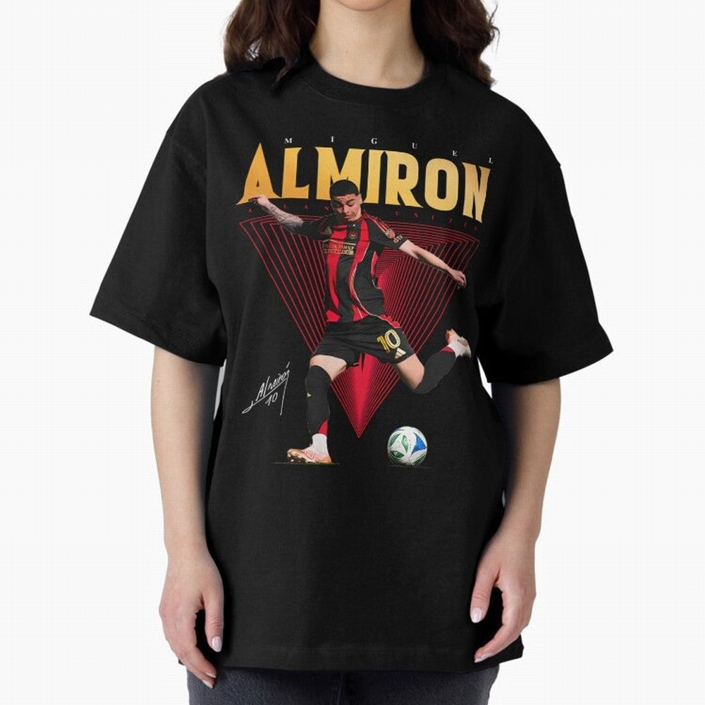 Miguel Almiron Atlanta United FC Oversized T-Shirt Embrace FIFA World Cup 2026 Group Stage Spirit, Driven by France, Haaland and Mbappe, Soccer Culture, Superstar Moments, National Team Dreams and Competitive Fire; Great for Watch Parties, Sports