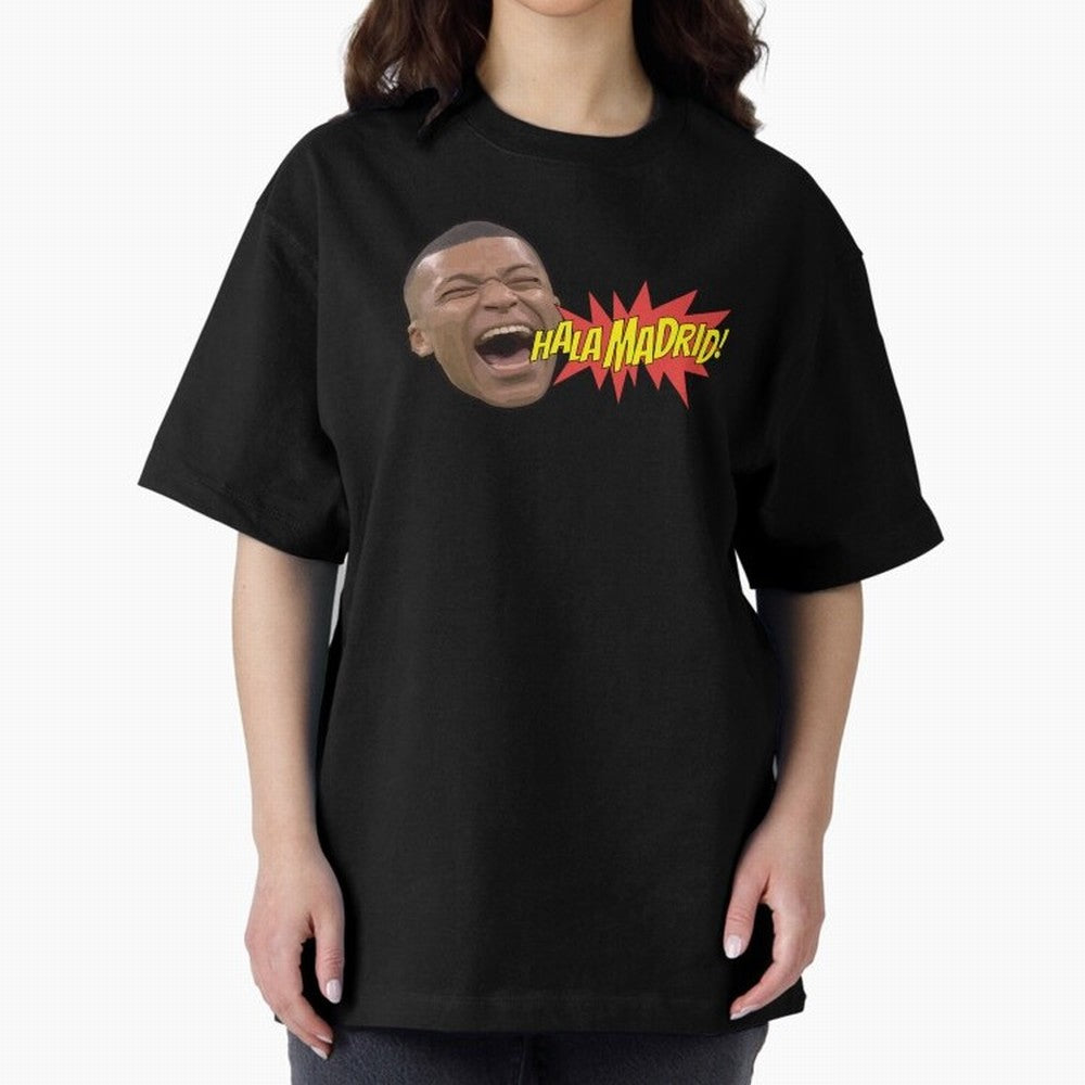 Real Madrid - Kylian Mbapp¨¦ Hala Madrid Oversized T-Shirt Celebrate Classic Football Spirit in Match Day Hype around FIFA World Cup 2026, Cristiano Ronaldo, Haaland and CR7, Argentina and Brazil, Global Supporter Spirit, Legendary Goals, National