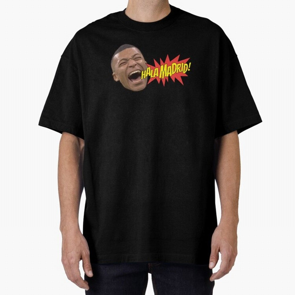 Real Madrid - Kylian Mbapp¨¦ Hala Madrid Oversized T-Shirt Celebrate Classic Football Spirit in Match Day Hype around FIFA World Cup 2026, Cristiano Ronaldo, Haaland and CR7, Argentina and Brazil, Global Supporter Spirit, Legendary Goals, National