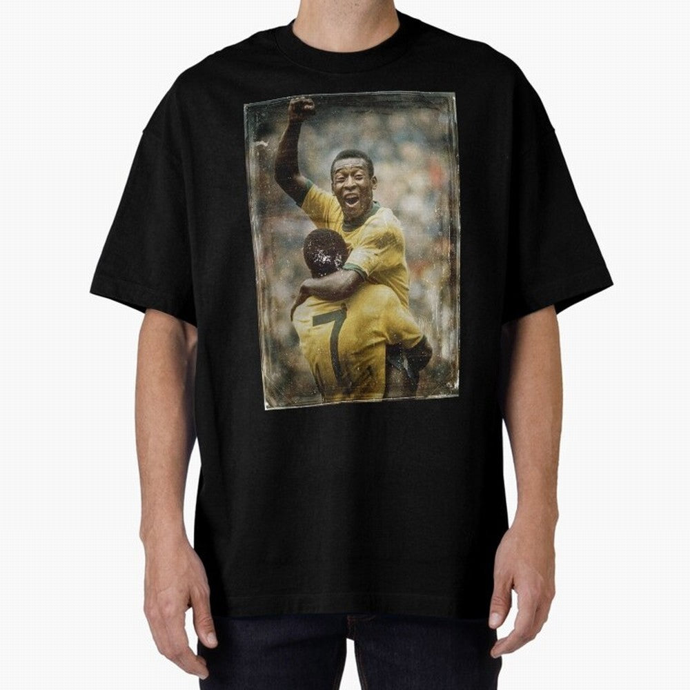 Pele Celebration Vintage Oversized T-Shirt Celebrate Global Passion for Global Football Passion for FIFA World Cup 2026, Filled with Neymar, Haaland and Cristiano Ronaldo, France, Stadium Chants, National Pride, Trophy Dreams and Unforgettable