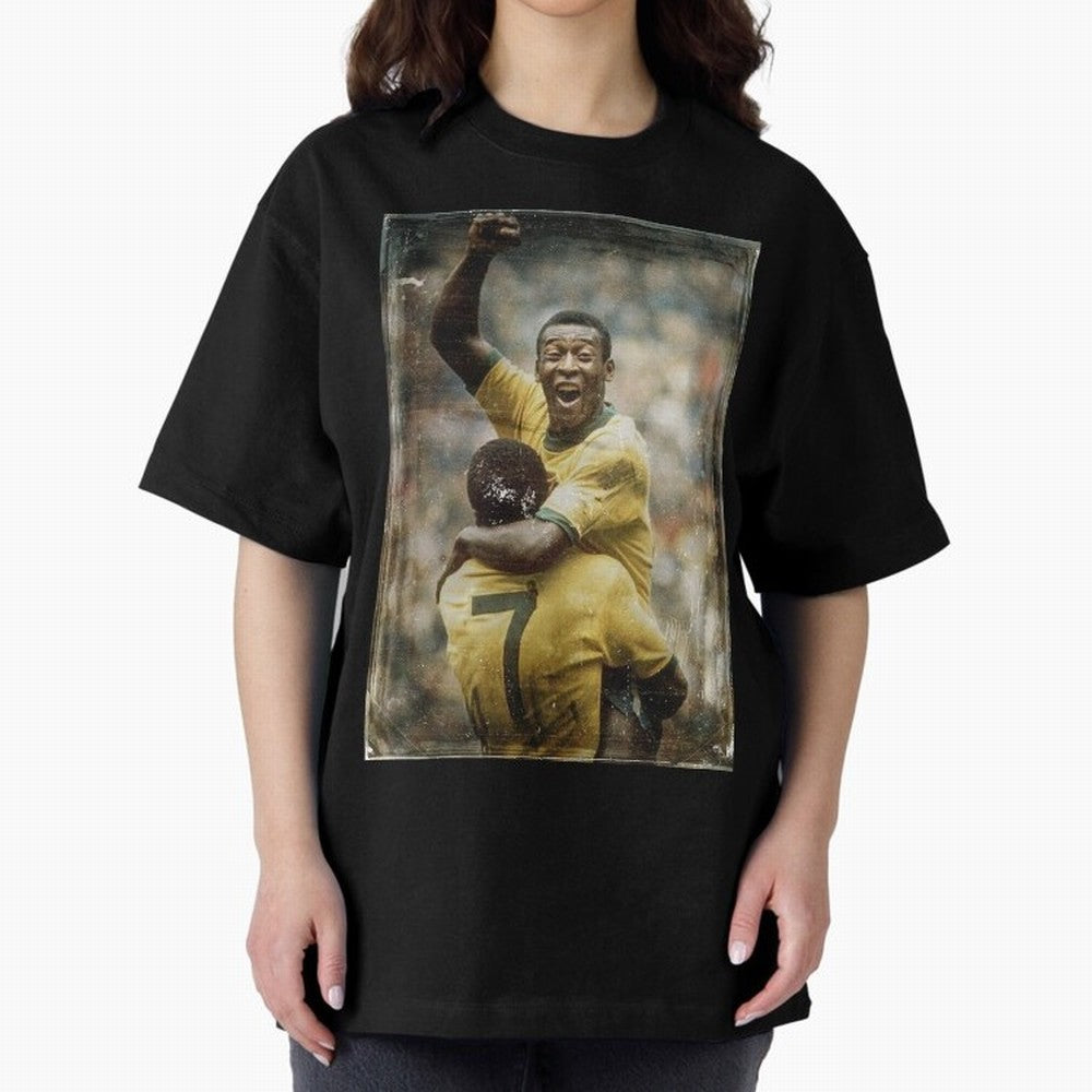 Pele Celebration Vintage Oversized T-Shirt Celebrate Global Passion for Global Football Passion for FIFA World Cup 2026, Filled with Neymar, Haaland and Cristiano Ronaldo, France, Stadium Chants, National Pride, Trophy Dreams and Unforgettable