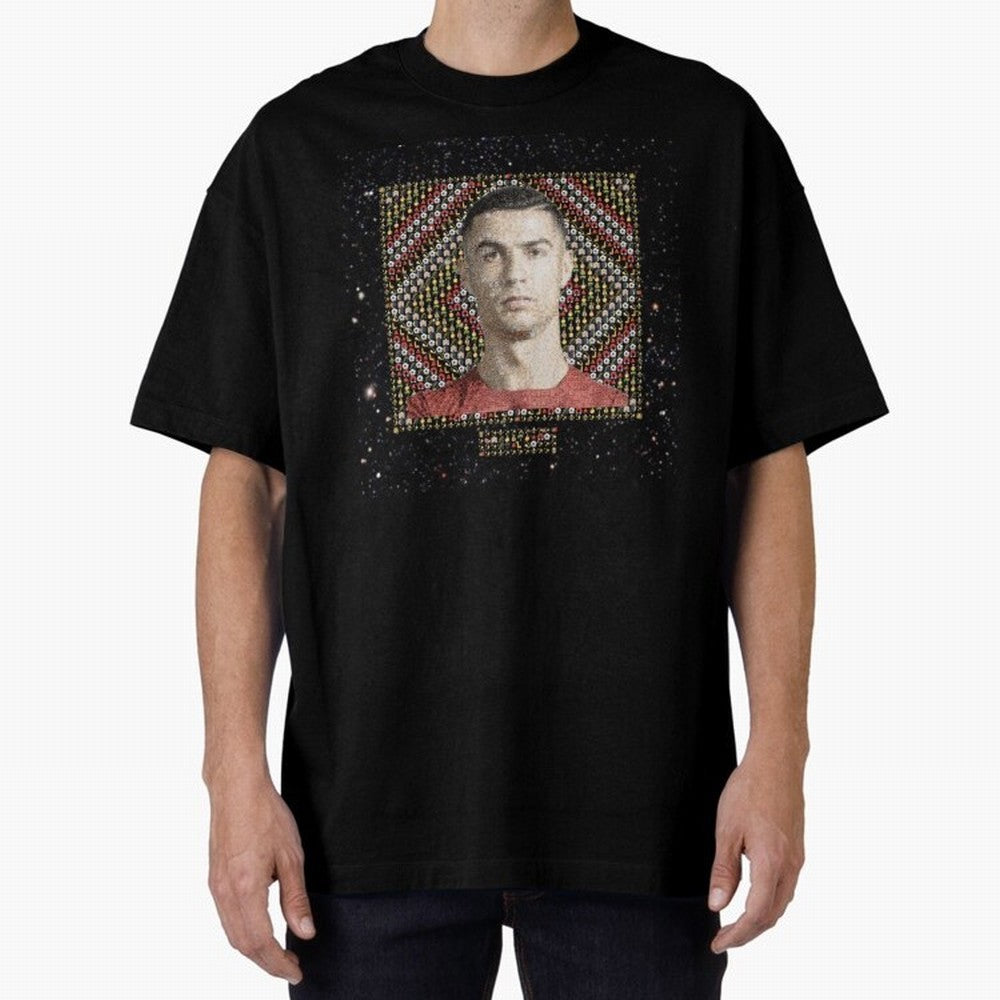 CR7 Emojified ¨C Ronaldo-Inspired Grid Tribute | Visual Power in Emoji Form | Football Legend Art Series Oversized T-Shirt Celebrate Fan Culture around Match Day Hype around FIFA World Cup 2026 USA Canada Mexico, Messi and Cristiano Ronaldo,