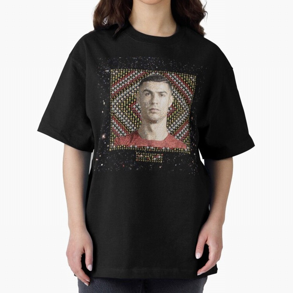 CR7 Emojified ¨C Ronaldo-Inspired Grid Tribute | Visual Power in Emoji Form | Football Legend Art Series Oversized T-Shirt Celebrate Fan Culture around Match Day Hype around FIFA World Cup 2026 USA Canada Mexico, Messi and Cristiano Ronaldo,