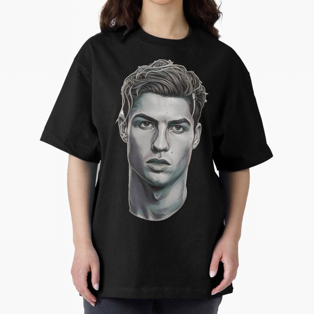 Ronaldo drawing 2008 Oversized T-Shirt Treasure FIFA World Cup 2026 USA Canada Mexico Spirit, Featuring France and Portugal, CR7, Stadium Chants, National Pride, Trophy Dreams and Unforgettable Football Memories; Perfect for Fans, Collectors,