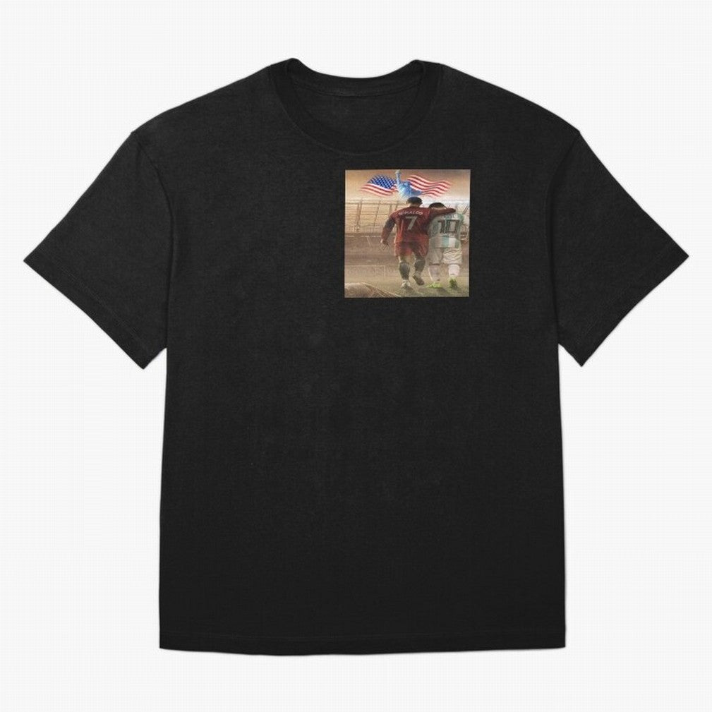 Ronaldo & messi 7_10 football USA sports top quality redbubble Oversized T-Shirt Keep Football History Alive during FIFA World Cup 2026 USA Canada Mexico Celebrating CR7, Brazil, Portugal and Argentina Energy, Championship Spirit, Famous Goals,