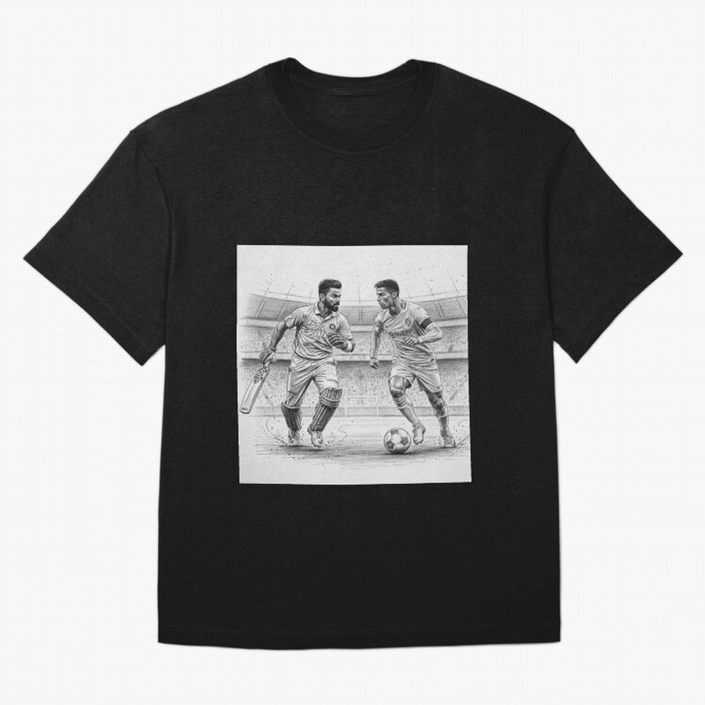 Virat and Ronaldo Oversized T-Shirt Show Your Tournament Heart for FIFA World Cup 2026 Group Stage Spirit, Made for Argentina and Brazil, Mbappe and Neymar, Vintage Soccer Flavor, Modern Football Stars, National Flags and Final Night Emotion;