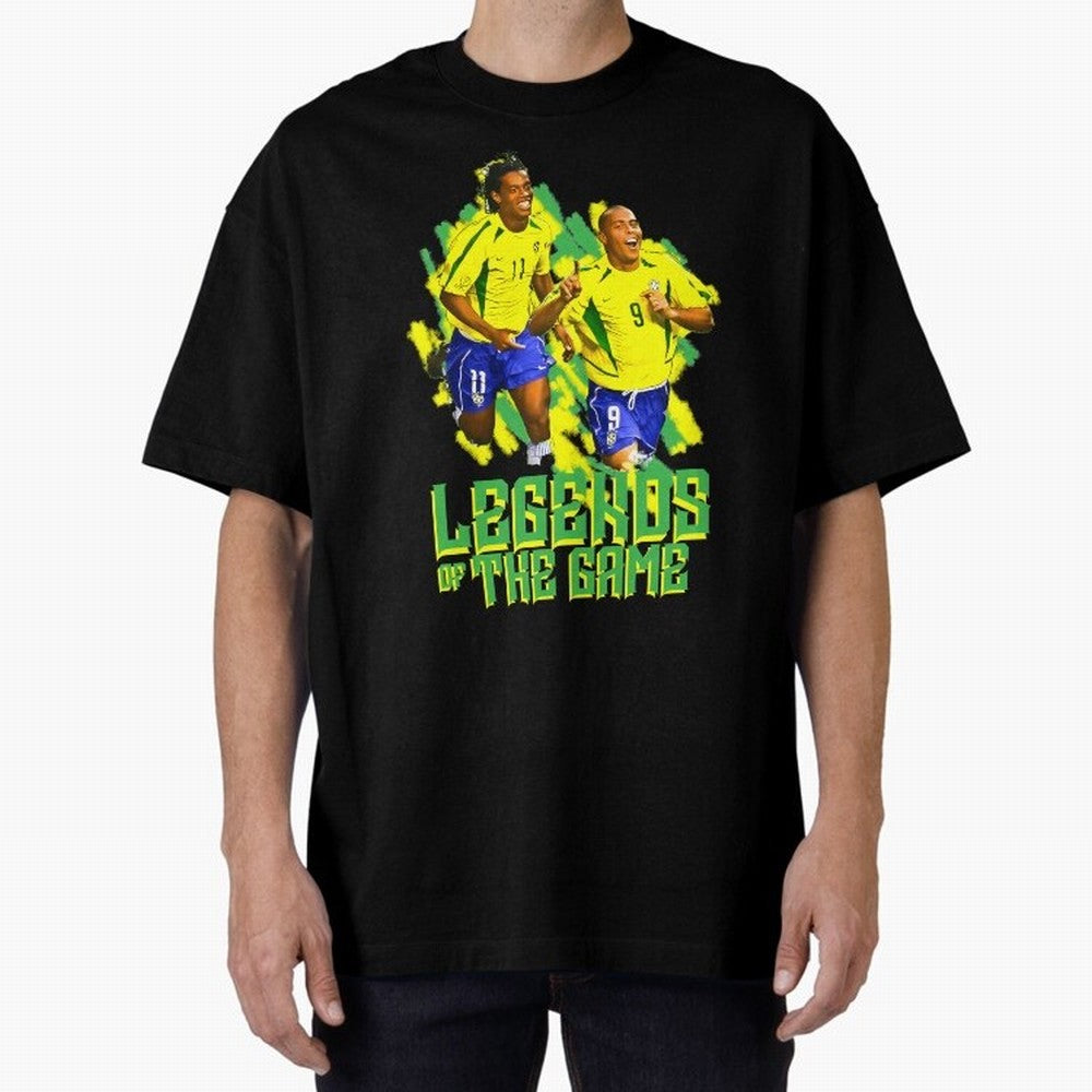 Ronaldinho and ronaldo brazil football print Oversized T-Shirt Follow the Road to FIFA World Cup 2026 Group Stage Built around Cristiano Ronaldo, Brazil, Portugal and Argentina Energy, Champion Mindset, Group Stage Buzz, Knockout Tension and