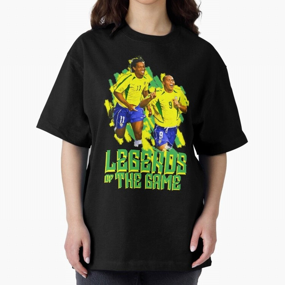 Ronaldinho and ronaldo brazil football print Oversized T-Shirt Follow the Road to FIFA World Cup 2026 Group Stage Built around Cristiano Ronaldo, Brazil, Portugal and Argentina Energy, Champion Mindset, Group Stage Buzz, Knockout Tension and