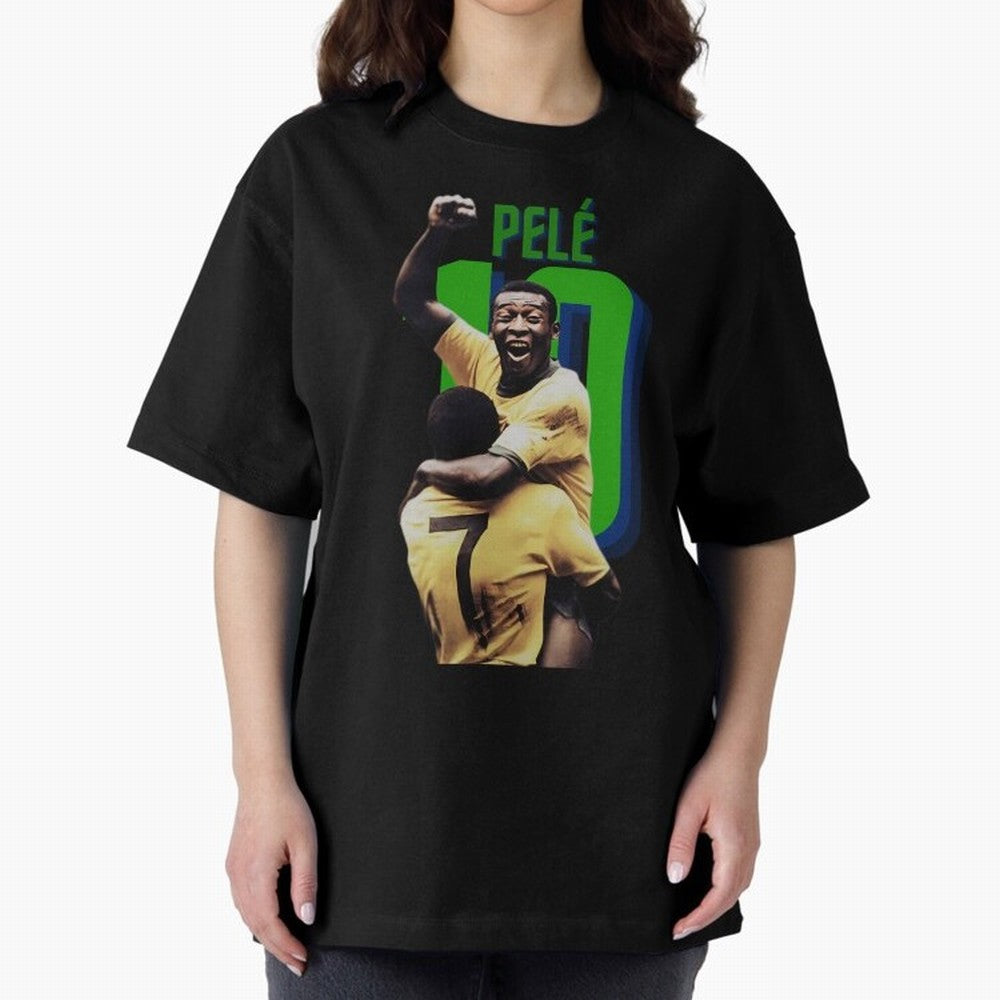 Pele 10 Oversized T-Shirt Show Support during FIFA World Cup 2026 USA Canada Mexico Spirit, Driven by Brazil, Messi and Cristiano Ronaldo, Championship Spirit, Famous Goals, Roaring Crowds and International Football Unity; Created for Match Day