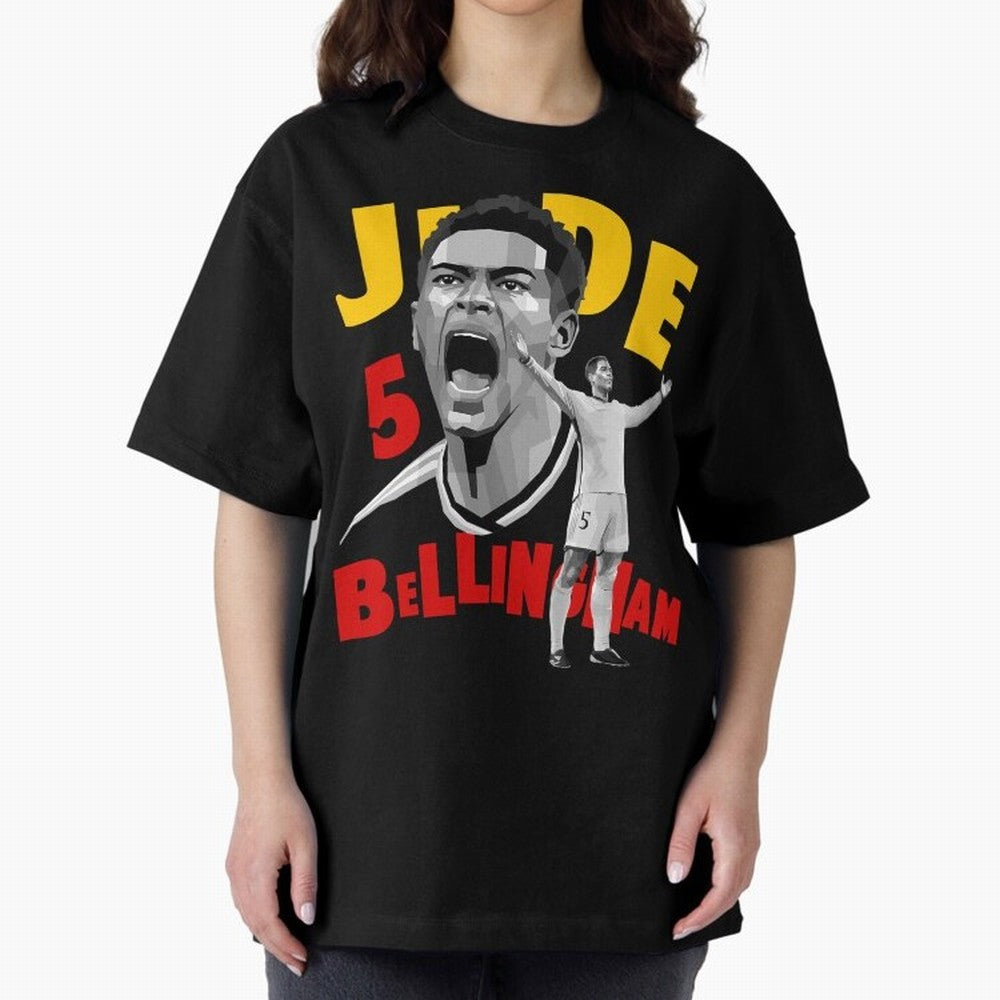 Jude Bellingham Oversized T-Shirt Step into Match Day Hype around FIFA World Cup 2026, Cristiano Ronaldo, France and Portugal, Tournament Hype, Historic Matchups, Family Viewing Parties and Global Sports Pride; Made for Collectors Who Enjoy Iconic