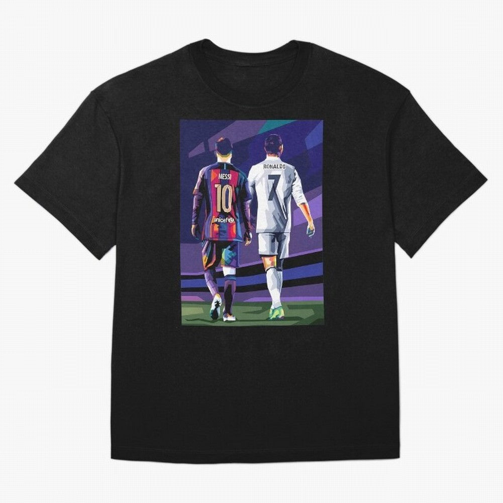 Ronaldo And Messi Oversized T-Shirt Support FIFA World Cup 2026 Spirit, Made for France and Portugal, CR7 and Messi, Fan Favorite Moments, National Team Passion, Big Match Drama and Soccer History; Made for Die Hard Supporters, Soccer Lovers, Game