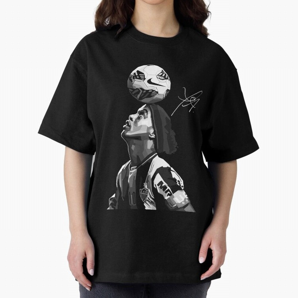 Ronaldinho Black and White Oversized T-Shirt Make Your Look Match Global Football Passion for FIFA World Cup 2026 USA Canada Mexico, Centered on Messi, Neymar and Mbappe, Argentina and Brazil, Retro Football Energy, Iconic Rivalries, Trophy Chase