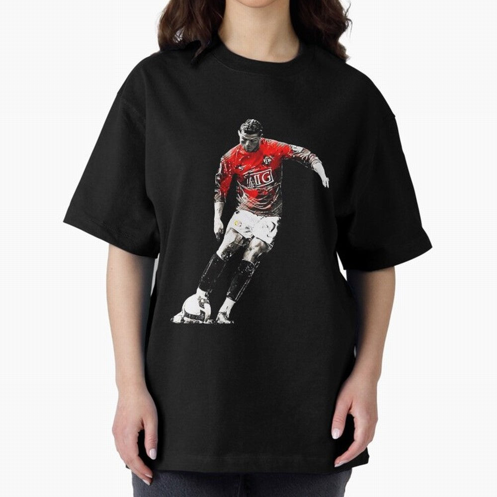 CR7 Artwork For Soccer Fans Gift For Football Lovers Oversized T-Shirt Stand Proud for FIFA World Cup 2026 Spirit, Built around Netherlands, Mbappe, Sports Nostalgia, International Competition, Famous Players and Unforgettable Victories; Great for