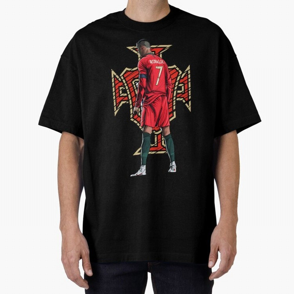 Portugal Ronaldo No.7 Artwork For Soccer Fans, Gift For Football Supporters Oversized T-Shirt Experience Match Day Hype around FIFA World Cup 2026 Group Stage, Haaland and Mbappe, England and Germany, Stadium Memories, Football Loyalty,