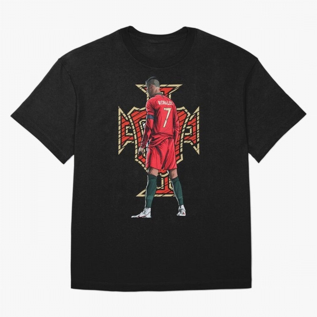 Portugal Ronaldo No.7 Artwork For Soccer Fans, Gift For Football Supporters Oversized T-Shirt Experience Match Day Hype around FIFA World Cup 2026 Group Stage, Haaland and Mbappe, England and Germany, Stadium Memories, Football Loyalty,