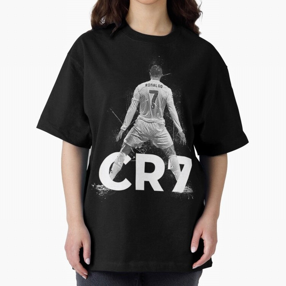 CR7 Ronaldo Celebration Artwork For Football Fans Gift For Soccer Enthusiasts Oversized T-Shirt Make Every Kick Count in the FIFA World Cup 2026 USA Canada Mexico Journey through Messi, Neymar and Mbappe Highlights, Netherlands Pride, Soccer