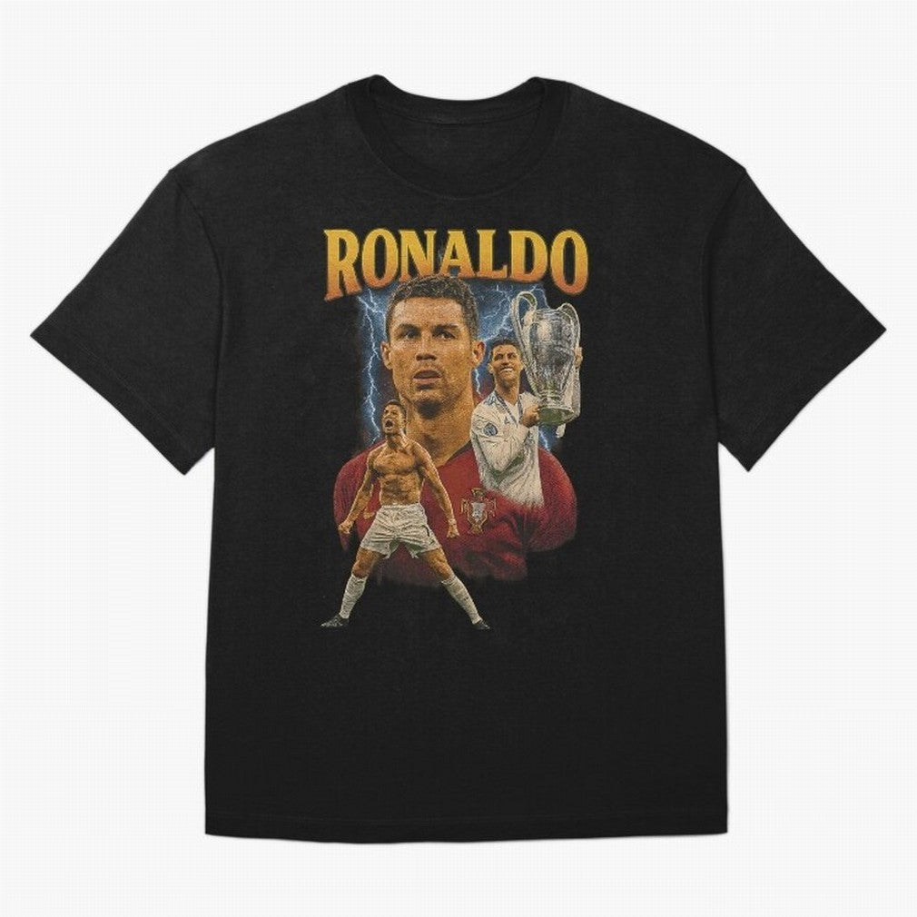 Ronaldo Champion Victory Design For Football Fans Gift For Soccer Supporters Oversized T-Shirt Celebrate Rivalries and Pride in Match Day Hype around FIFA World Cup 2026, Cristiano Ronaldo, France and Portugal, Game Day Rituals, Football Legends,