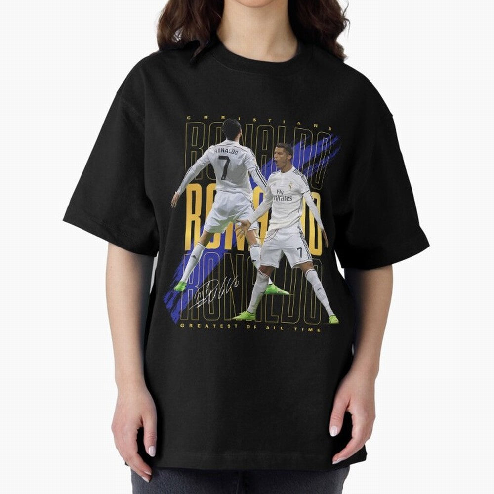 Ronaldo Soccer Legend Design For Football Fans Gift For Sports Enthusiasts Oversized T-Shirt Bring Supporter Culture to FIFA World Cup 2026 USA Canada Mexico for Fans of Messi, Neymar and Mbappe and England, France and Netherlands, Bringing