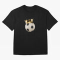 Soccer Ball with Kings Crown, Sticker Illustration Oversized T-Shirt Bring International Match Energy to Match Day Hype around FIFA World Cup 2026 USA Canada Mexico, CR7 and Messi, Netherlands, Stadium Memories, Football Loyalty, International