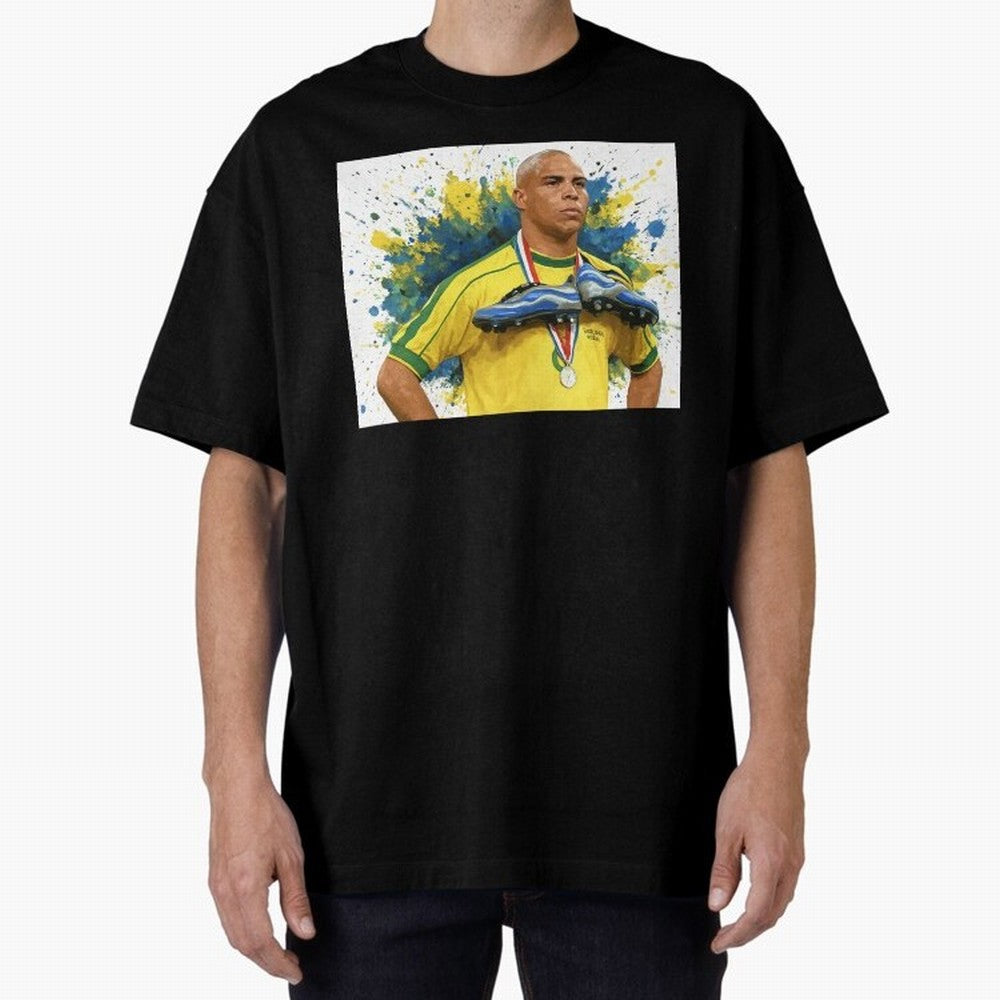 Ronaldo, O Fen?meno Oversized T-Shirt Cheer through Every Moment of FIFA World Cup 2026 USA Canada Mexico Highlighting Haaland and Mbappe, France and Portugal Energy, Retro Football Energy, Iconic Rivalries, Trophy Chase Drama and Stadium