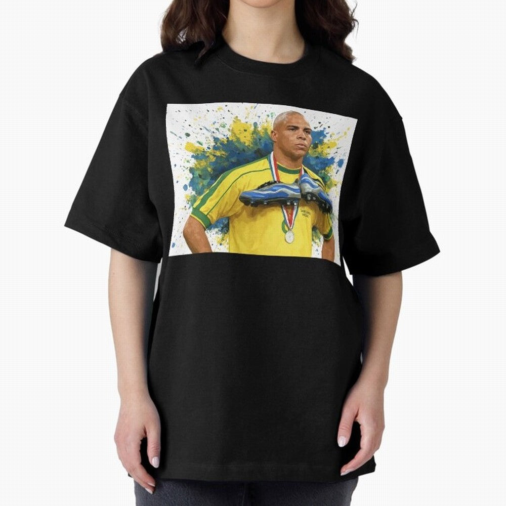 Ronaldo, O Fen?meno Oversized T-Shirt Cheer through Every Moment of FIFA World Cup 2026 USA Canada Mexico Highlighting Haaland and Mbappe, France and Portugal Energy, Retro Football Energy, Iconic Rivalries, Trophy Chase Drama and Stadium