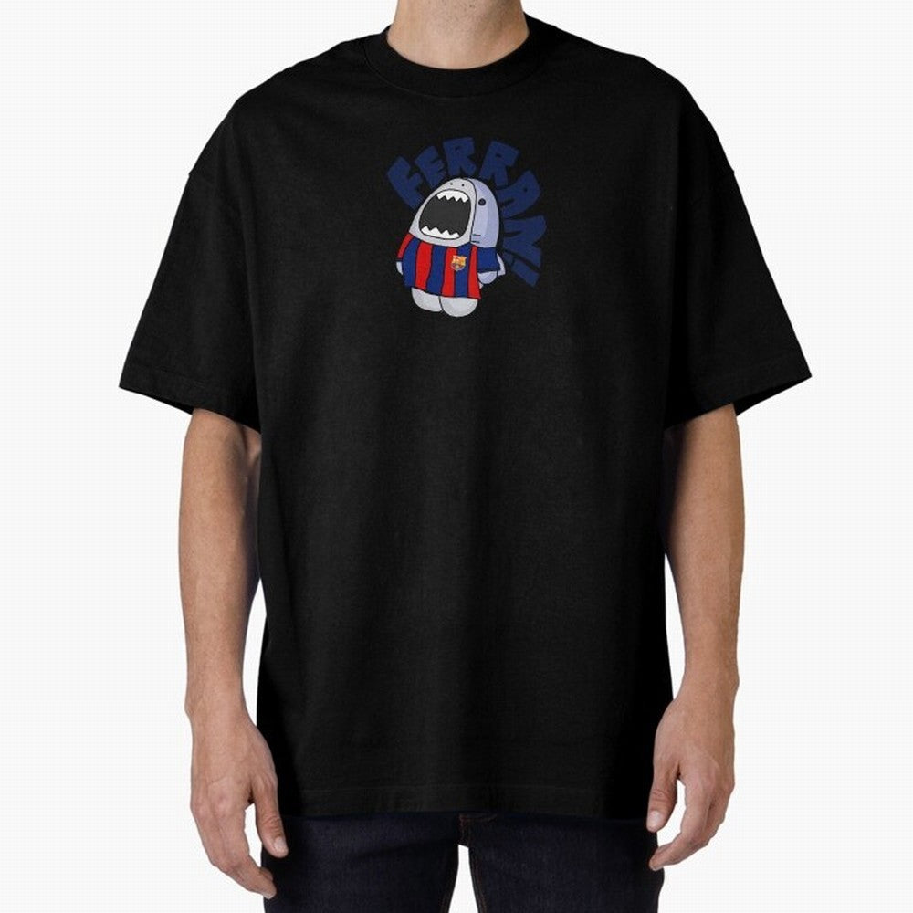 Ferran shark sticker Oversized T-Shirt Celebrate National Team Dreams in Global Football Passion for FIFA World Cup 2026 Group Stage, Built around Neymar, England, France and Netherlands, Global Supporter Spirit, Legendary Goals, National Colors