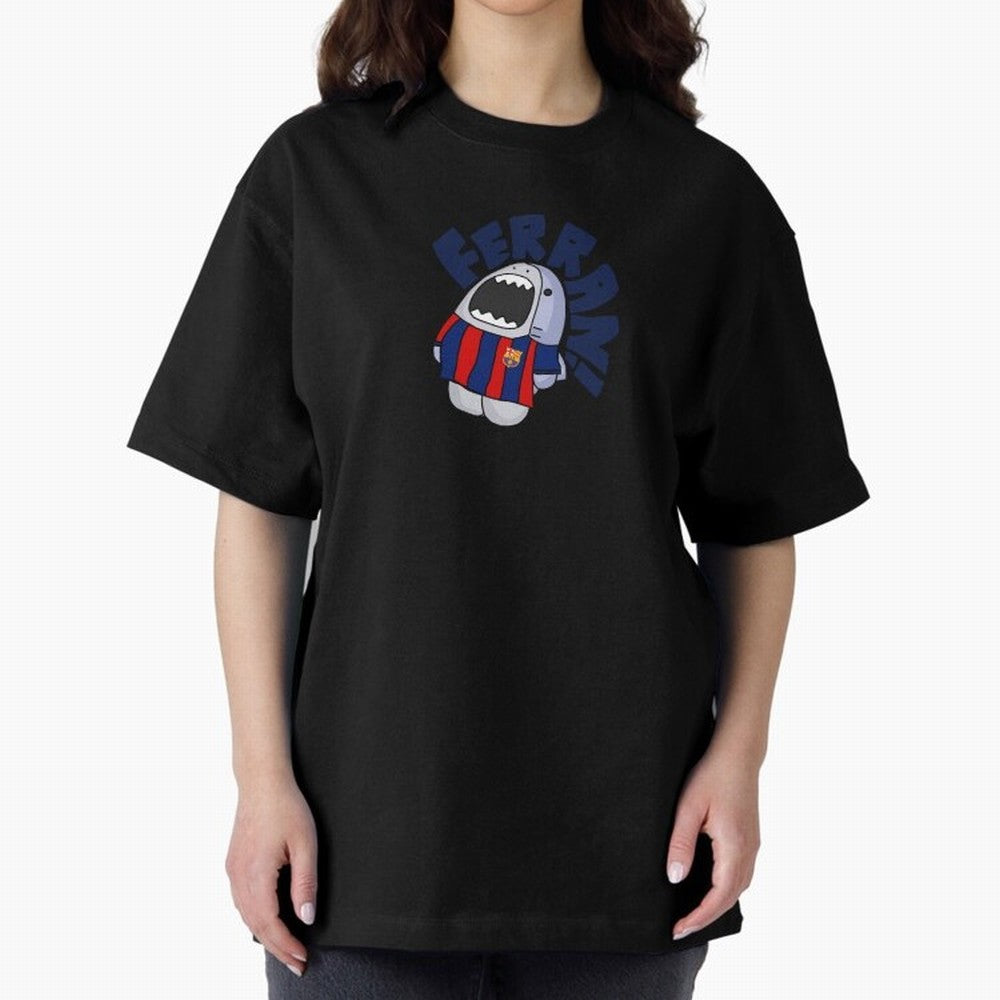 Ferran shark sticker Oversized T-Shirt Celebrate National Team Dreams in Global Football Passion for FIFA World Cup 2026 Group Stage, Built around Neymar, England, France and Netherlands, Global Supporter Spirit, Legendary Goals, National Colors