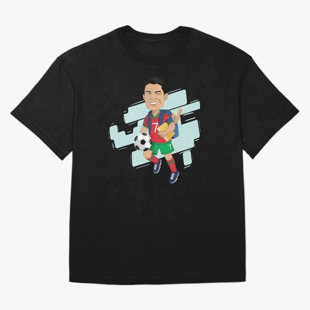 BACK TO SCHOOL - CARICATURE - CHRISTIANO - RONALDO Oversized T-Shirt Feel the Heartbeat of the FIFA World Cup 2026 Group Stage Journey through Messi and Cristiano Ronaldo Highlights, Argentina Pride, Football Passion, Legendary Performances,
